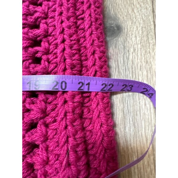 Handmade Birchberry Lane Burgundy Raspberry Chunky Knit Pocket Shawl Sweater Coz - Picture 5 of 7